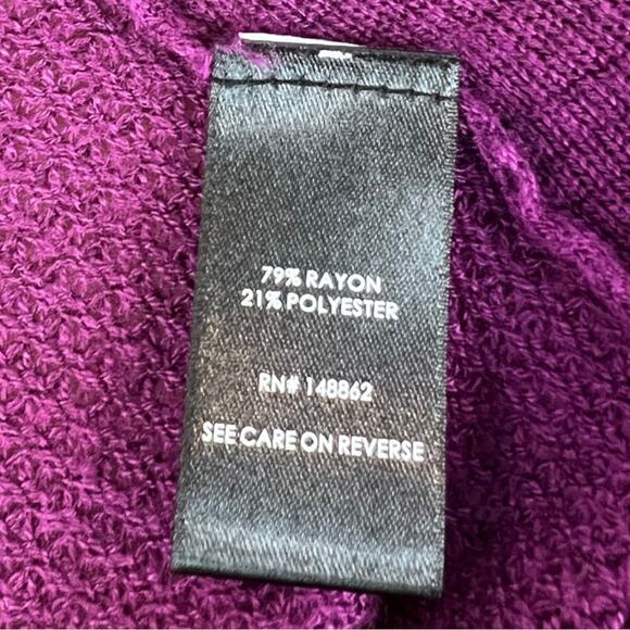 Torrid Plum Asymmetrical Hem Open Draped Cardigan - Picture 9 of 12